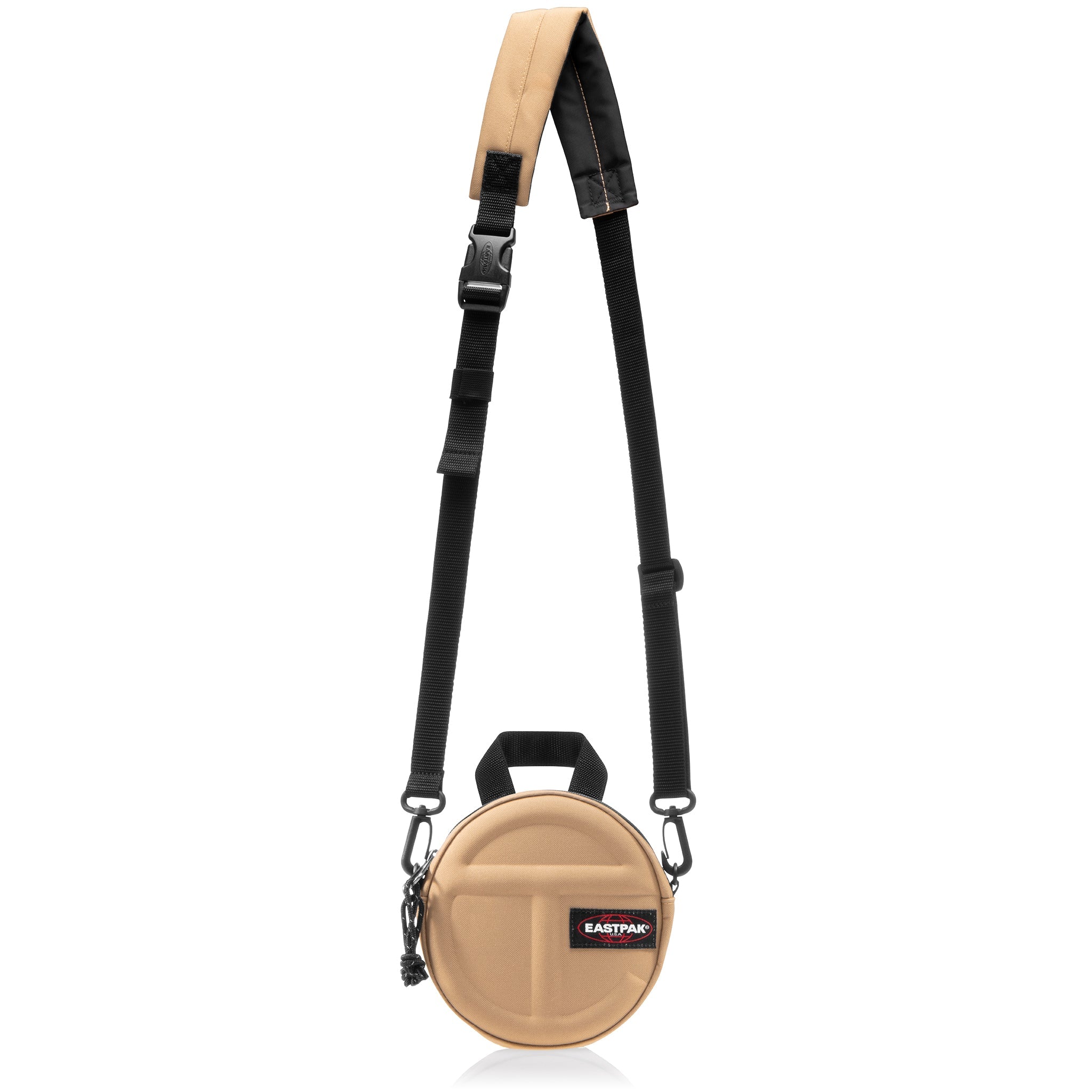 EASTPAK-TELFAR-CIRCLE-BAG-KHAKI-STRAP