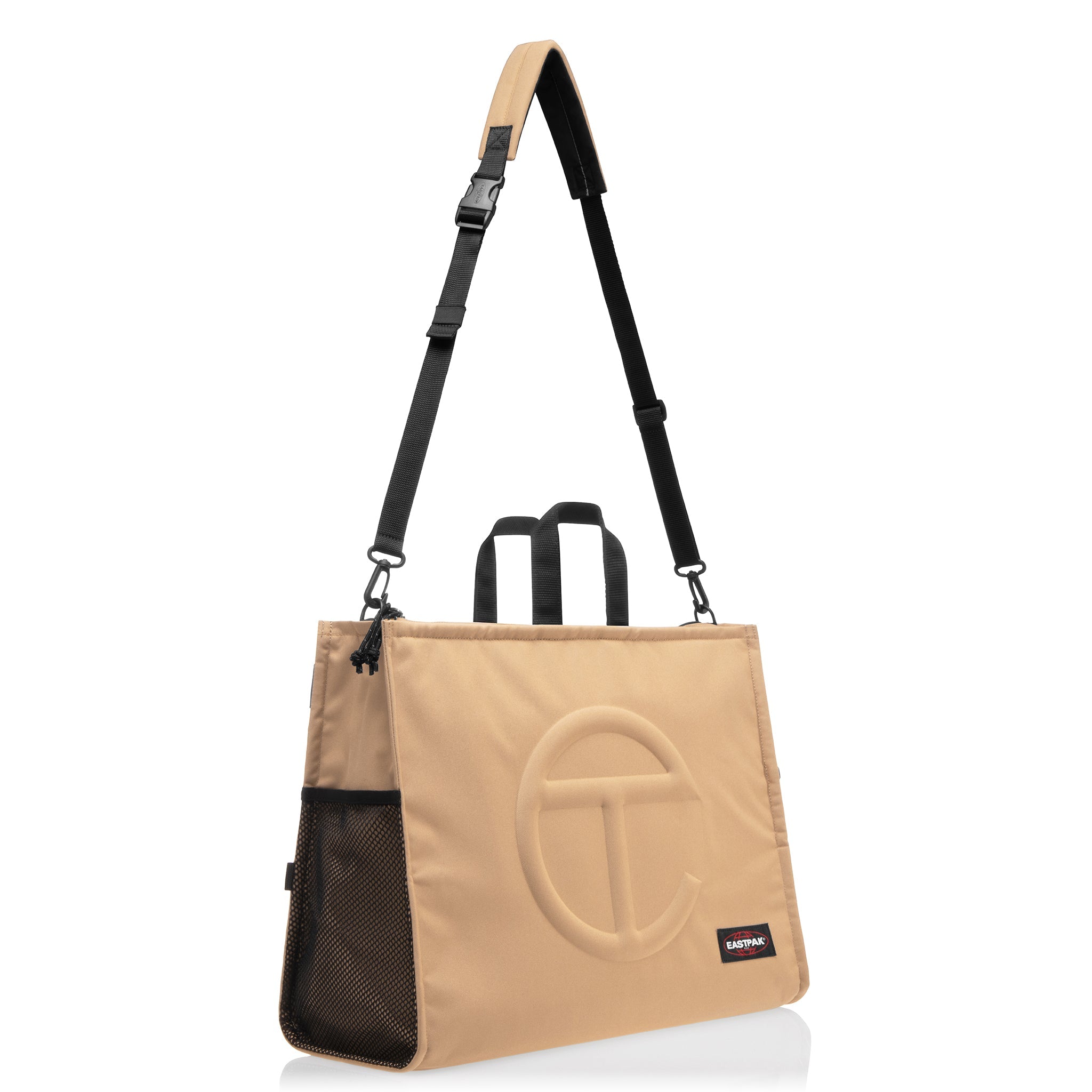 EASTPAK-TELFAR-LARGE-SHOPPER-KHAKI-SIDE