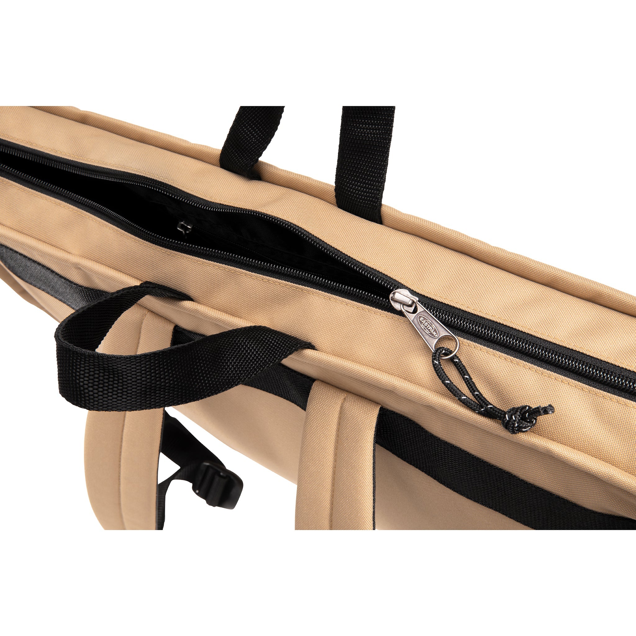 EASTPAK-TELFAR-LARGE-SHOPPER-KHAKI-ZIPPER-DETAIL