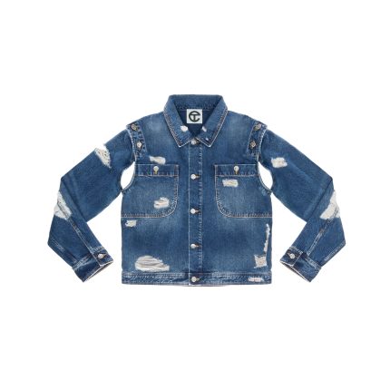 Detachable Jean Jacket - Distressed Blue