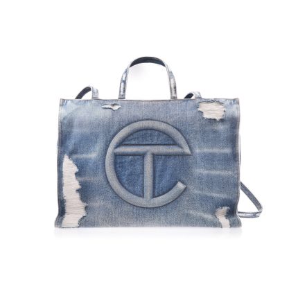 Large Denim Shopper  | Distressed Blue