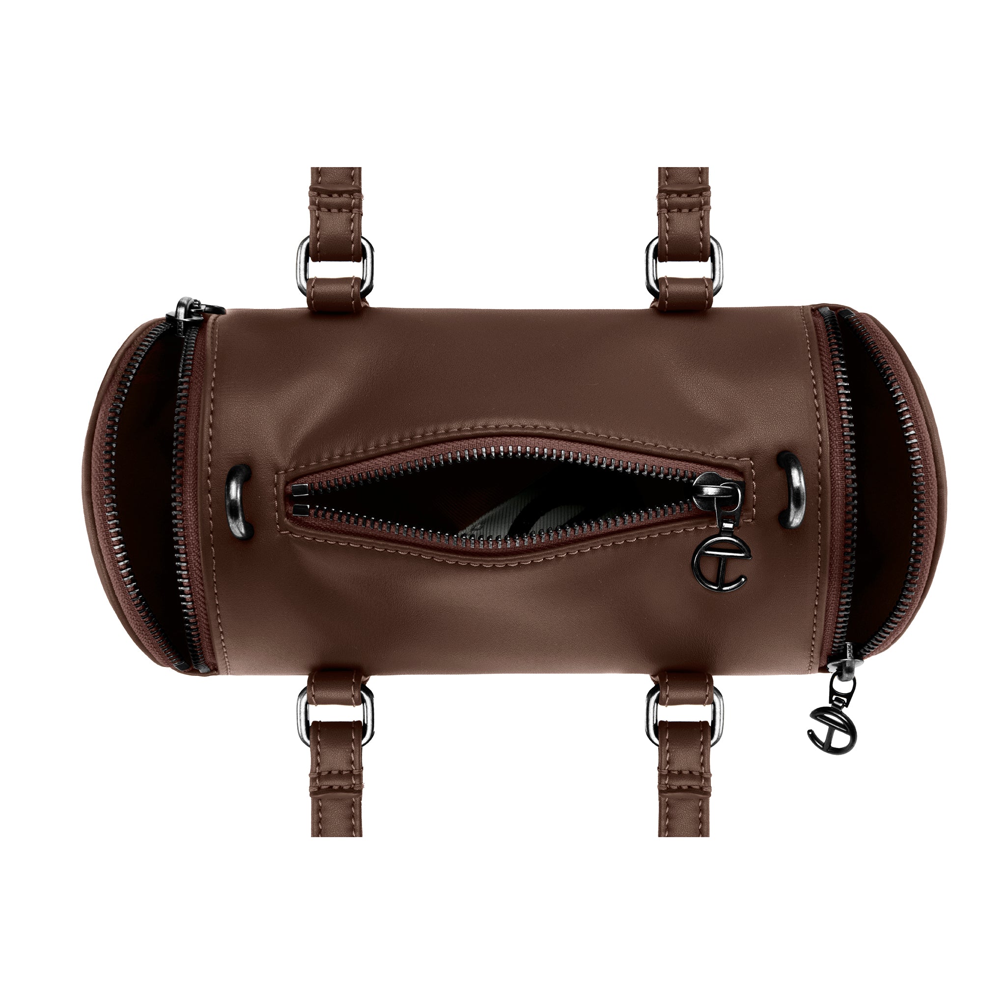 TELFAR-DUFFLE-SMALL-CHOCOLATE-INTERIOR