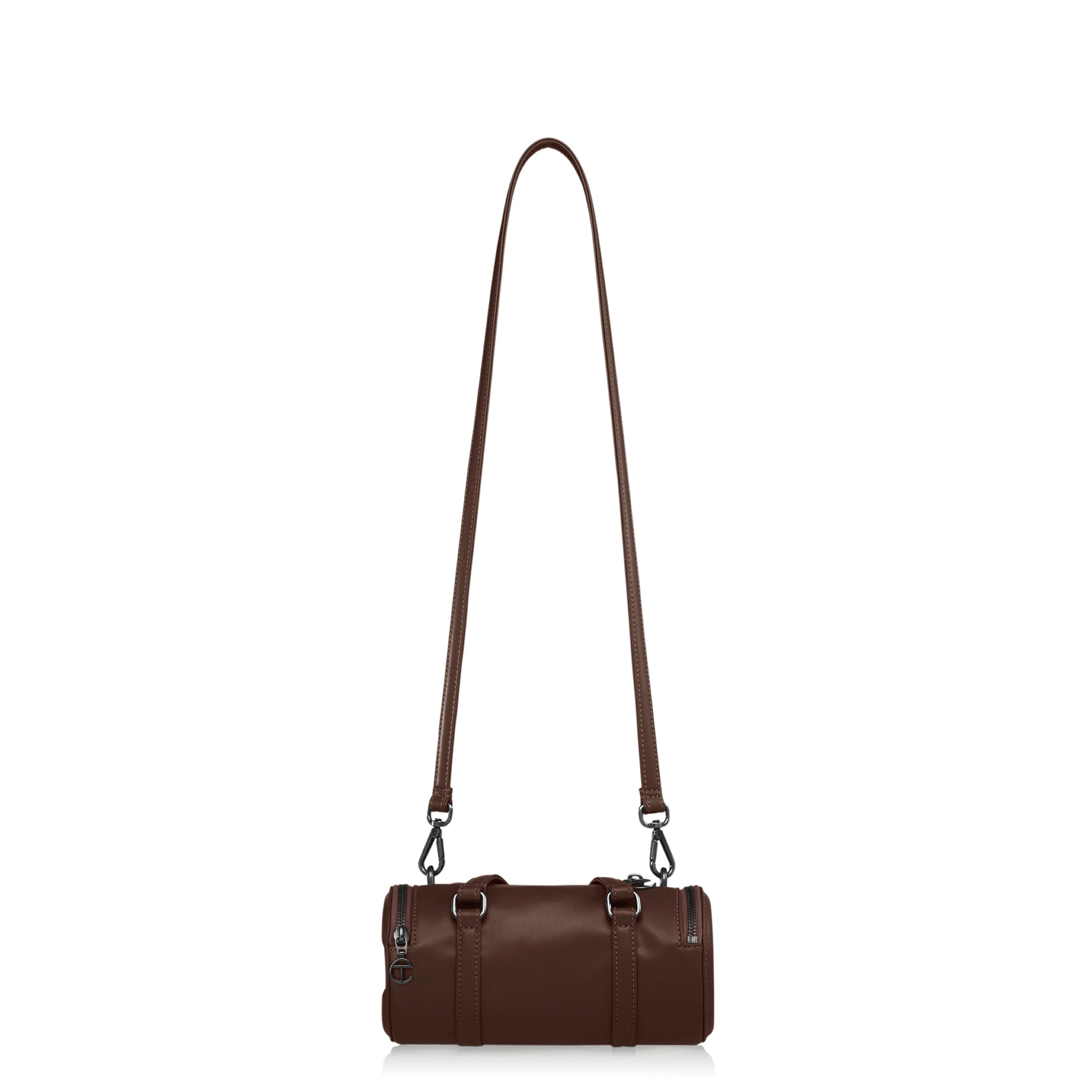 TELFAR-DUFFLE-SMALL-CHOCOLATE-SIDE