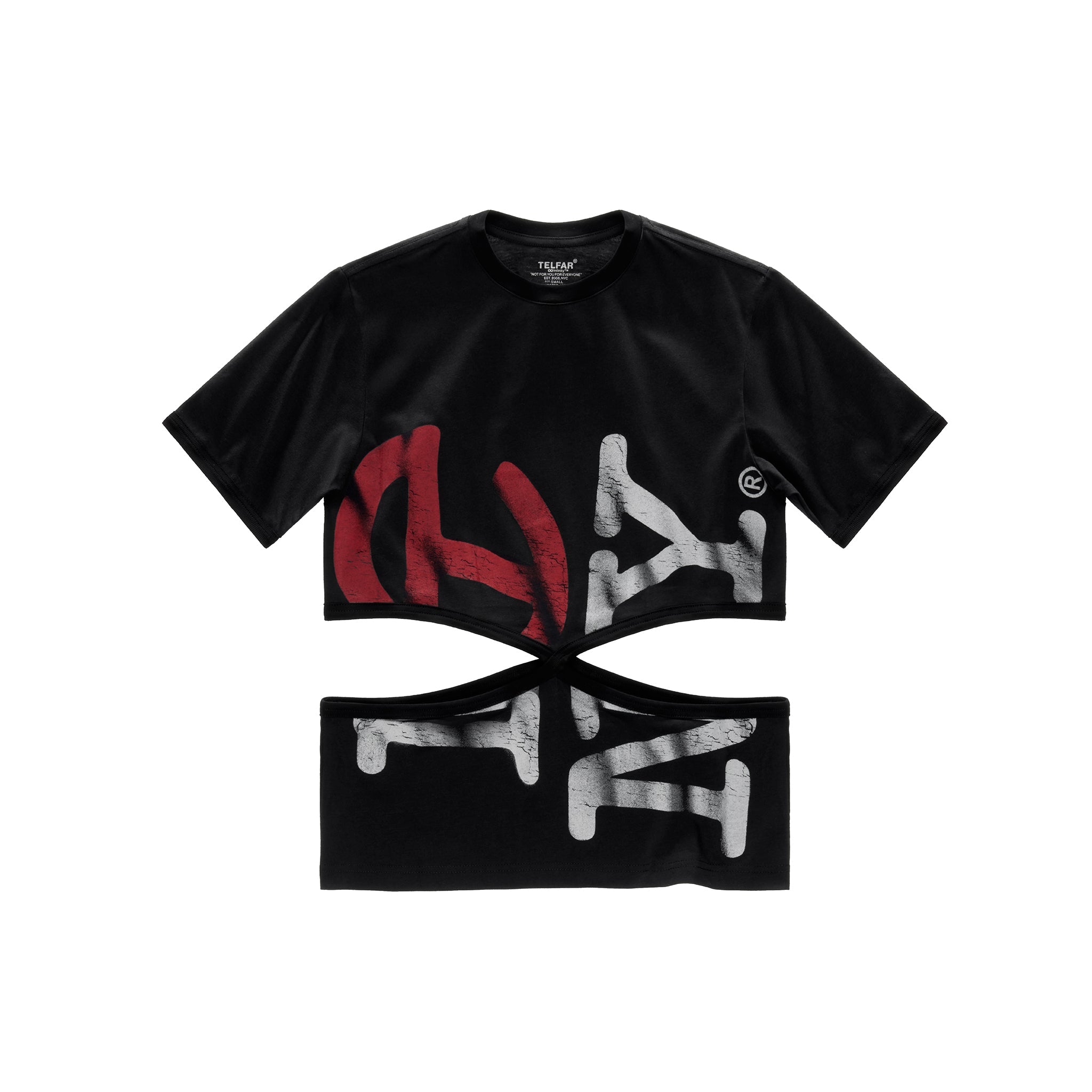 Daisy wears the Infinity Keyhole T in Red Xs and Infinity Brief size Small In RedInfinity Keyhole TInfinity Canal Cut Waist T