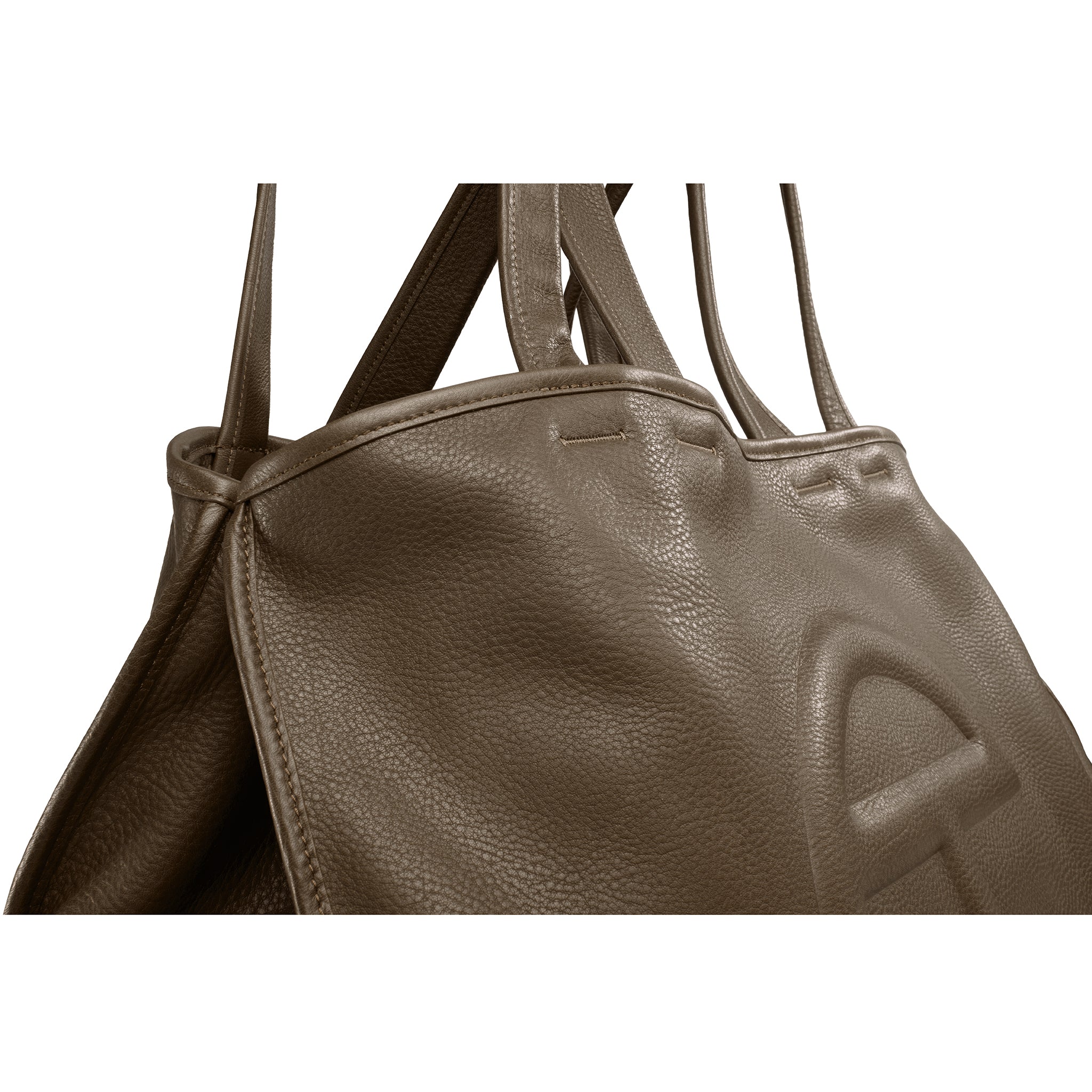 TELFAR-LARGE-CARRY-BAG-UMBER-UNSNAPPED-DETAIL