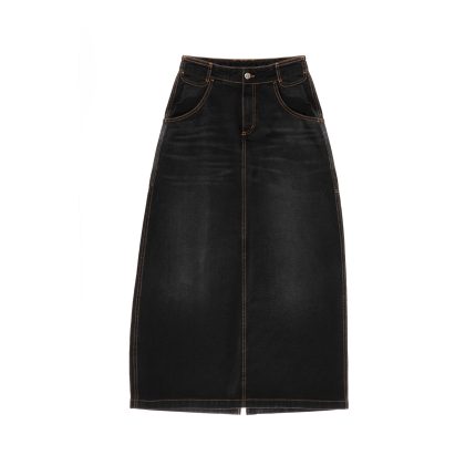 Long Jean Skirt - Black
