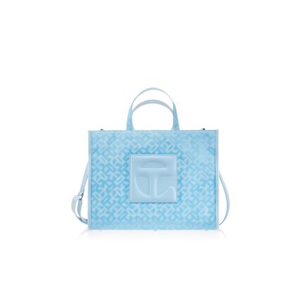 Medium Jacquard Shopper  | Pool Blue Monogram
