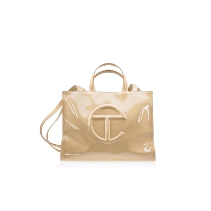 Medium Shopping Bag  | Khaki Patent