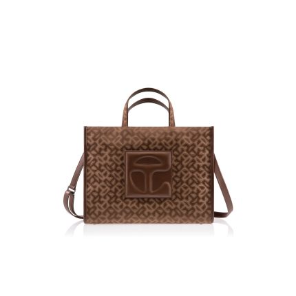 Medium Jacquard Shopper  | Chocolate Monogram