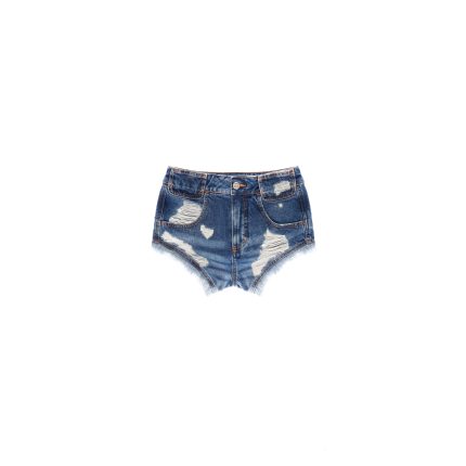 Poom Poom Jean Short - Distressed Blue