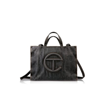 Medium Denim Shopper  | Black