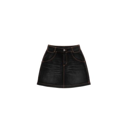 Short Jean Skirt - Black