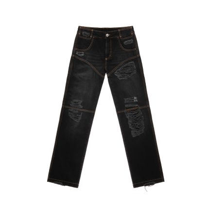 Straight Leg Jean - Distressed Black