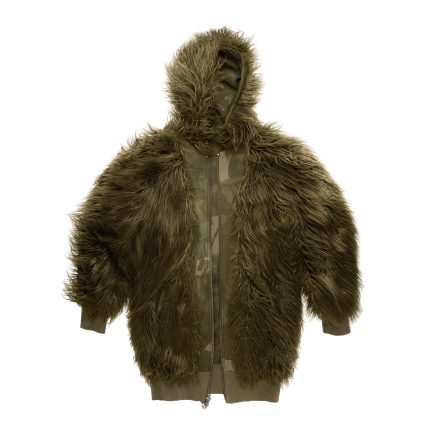 Tall Camo Fur Hoodie - Jungle