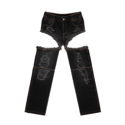 Thigh Hole Jean - Distressed Black