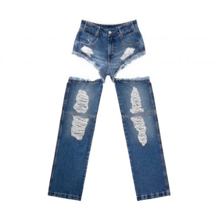 Thigh Hole Jean - Distressed Blue