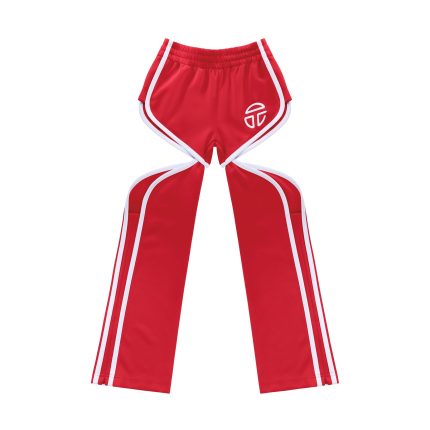 Thigh-Hole Track Pant - Red