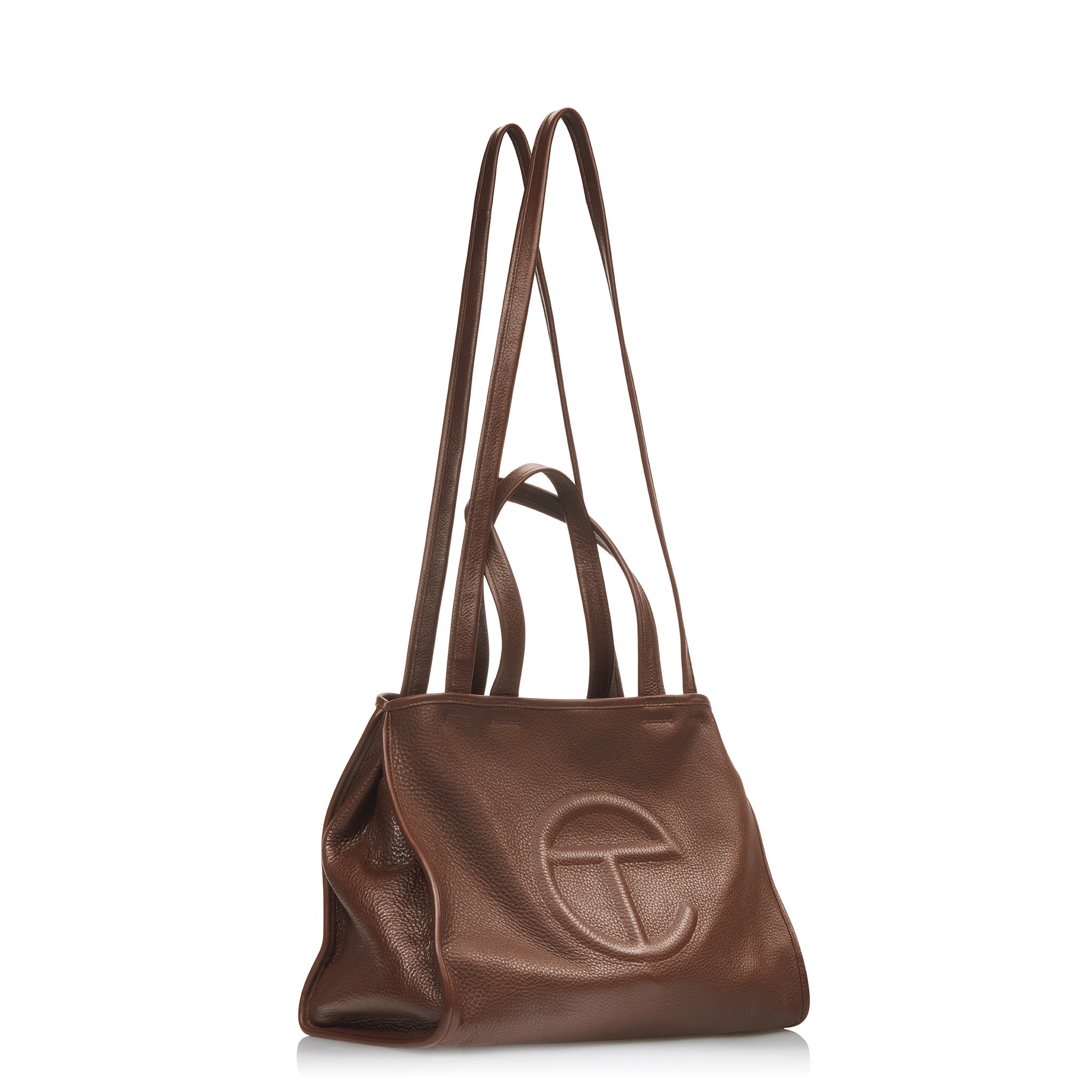 WILSONS-TELFAR-MEDIUM-CARRY-BAG-CHOCOLATE-STRAPS-BUTTONED